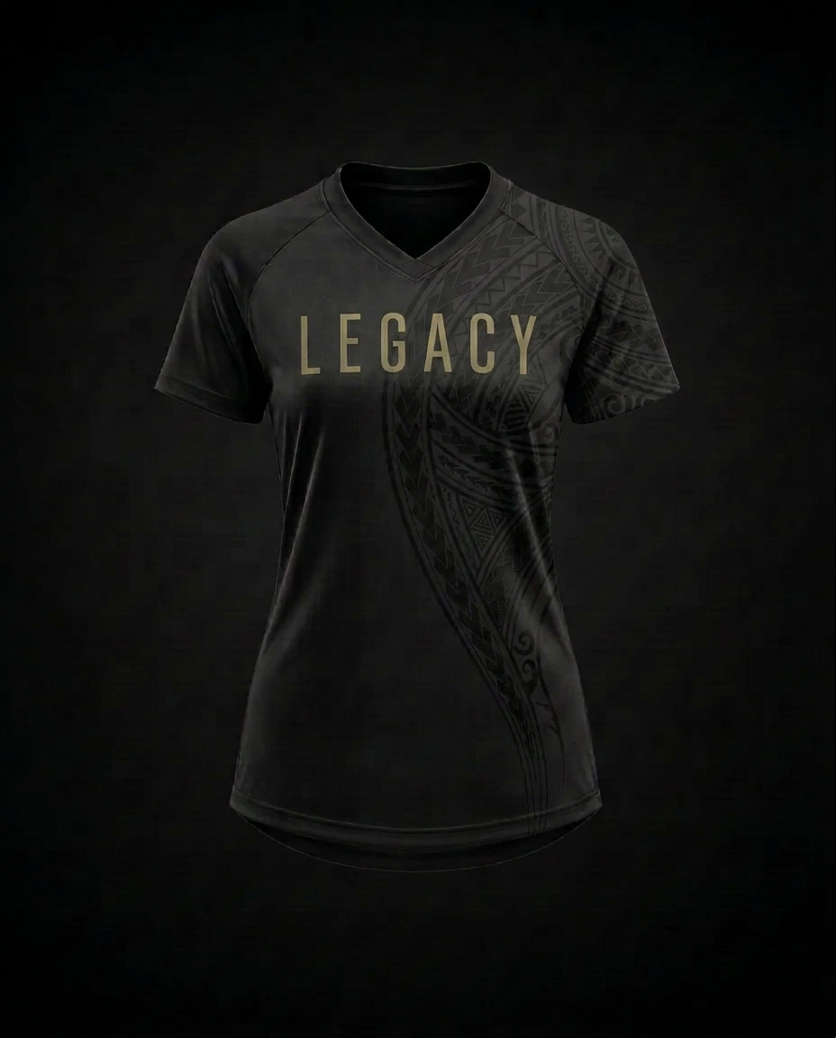 The Spine Chevron Gold Jersey — Spine Chevron motif — front view