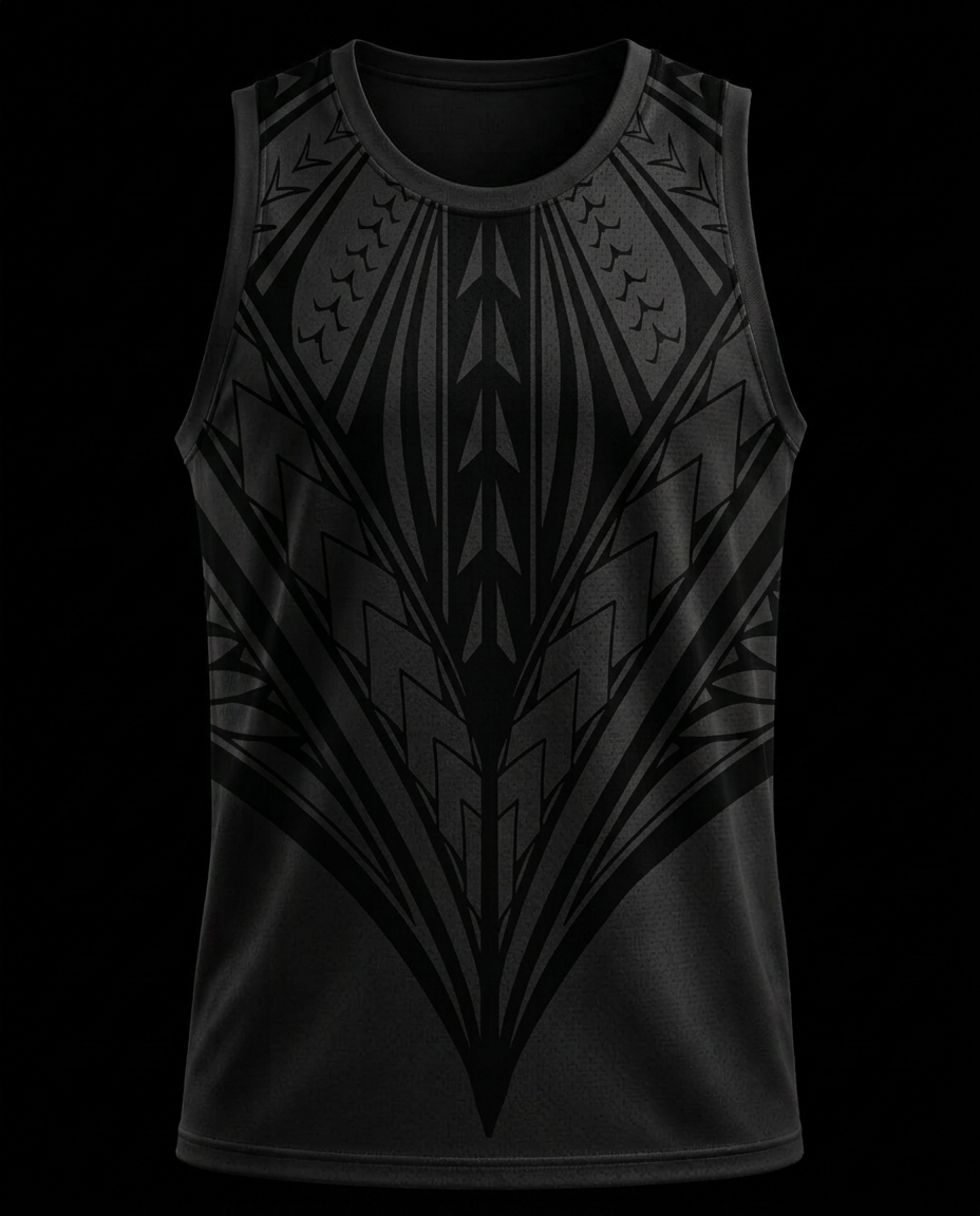 The Kahili Arc Jersey — Sweeping Arc motif — front view