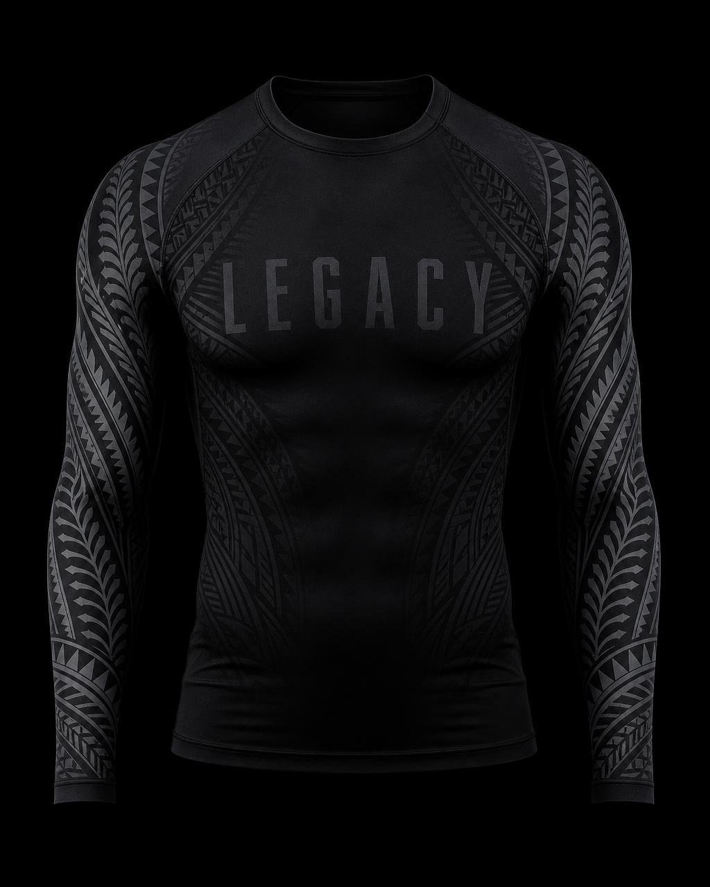The Niho Mano Wahine Compression Long Sleeve — Niho Mano motif — front view