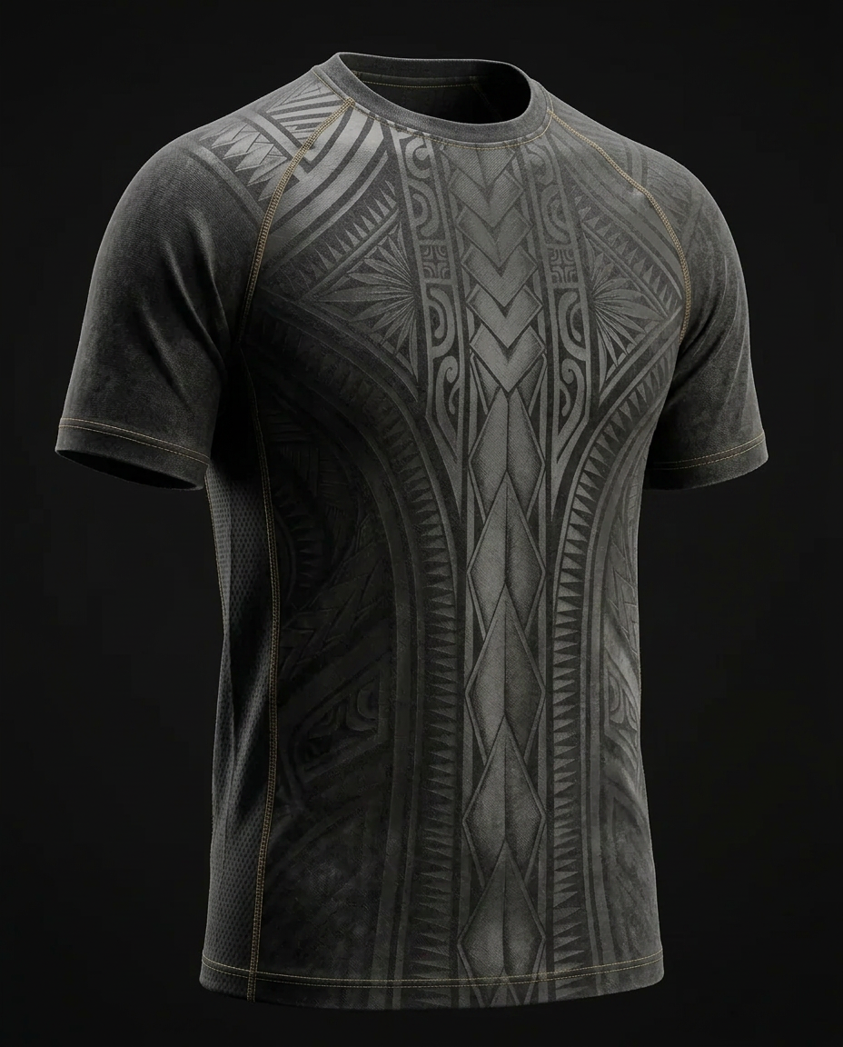 The Spine Training Shirt — Spine Chevron motif — front view