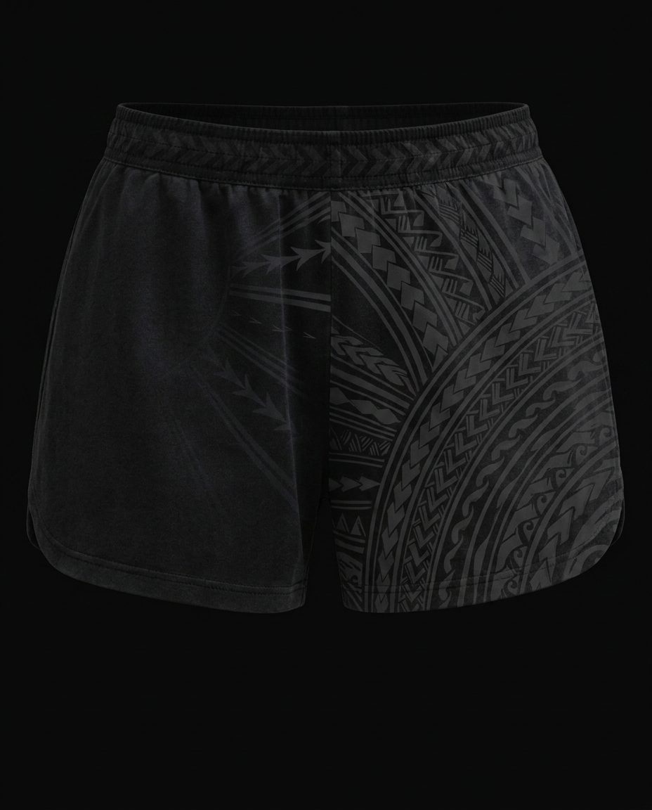 The Tonal Sideline Flag Short — Niho Mano / Chevron motif — front view