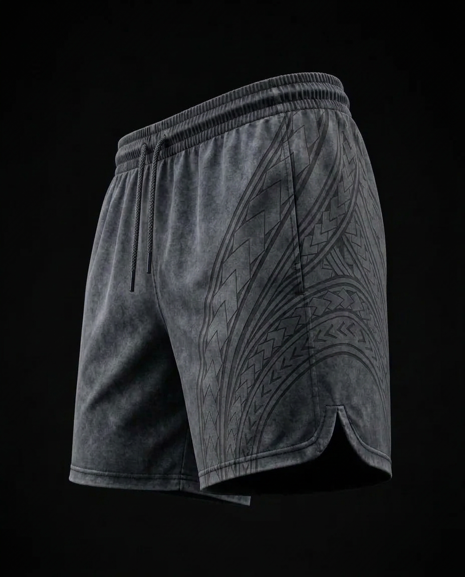 The Storm Spearhead Short — Spearhead motif — front view